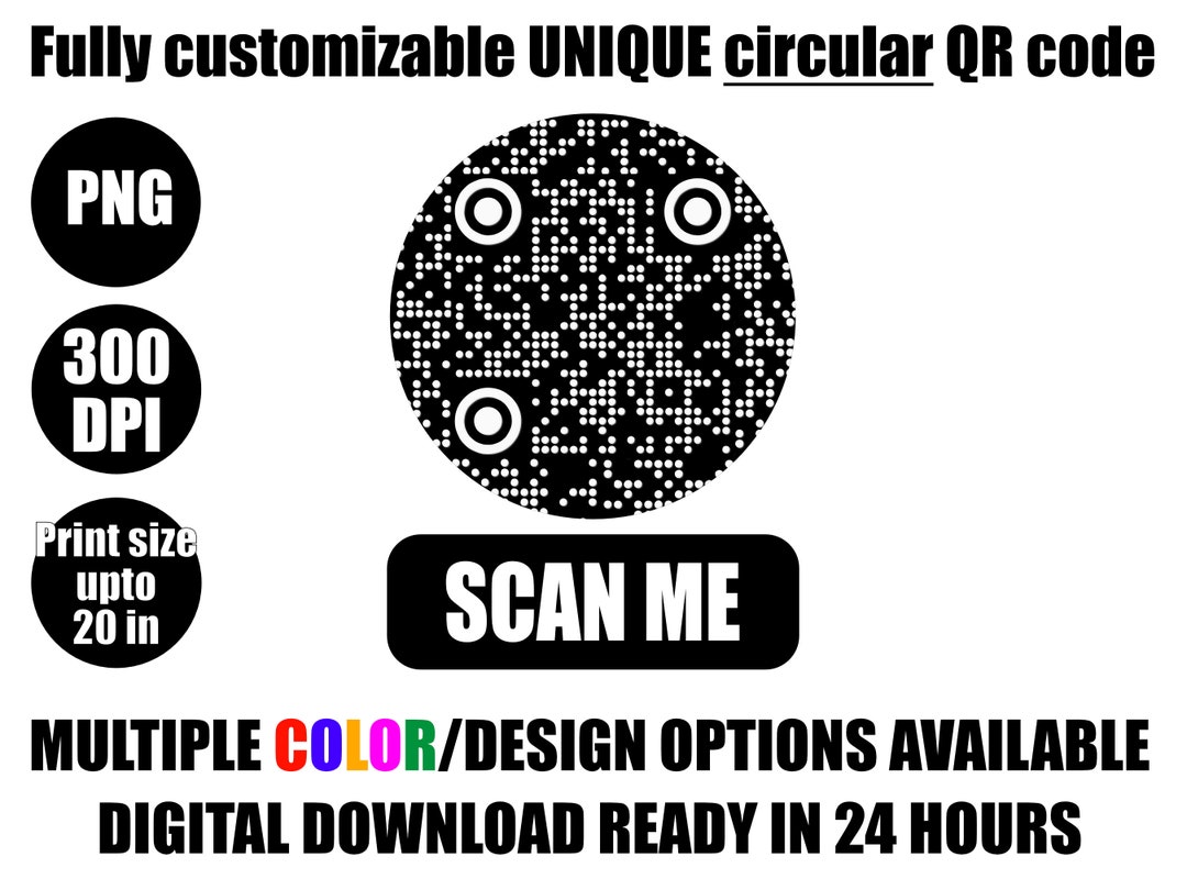 Circular QR Code in 24 Hrs Digital Download Best Selling Items Scan to ...