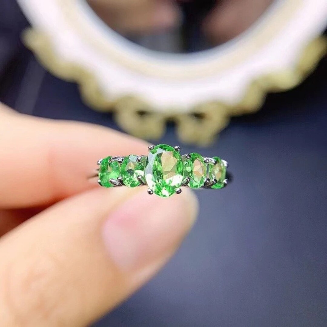 Tsavorite Statement Ring Genuine Tsavorite Gemstone Ring - Etsy