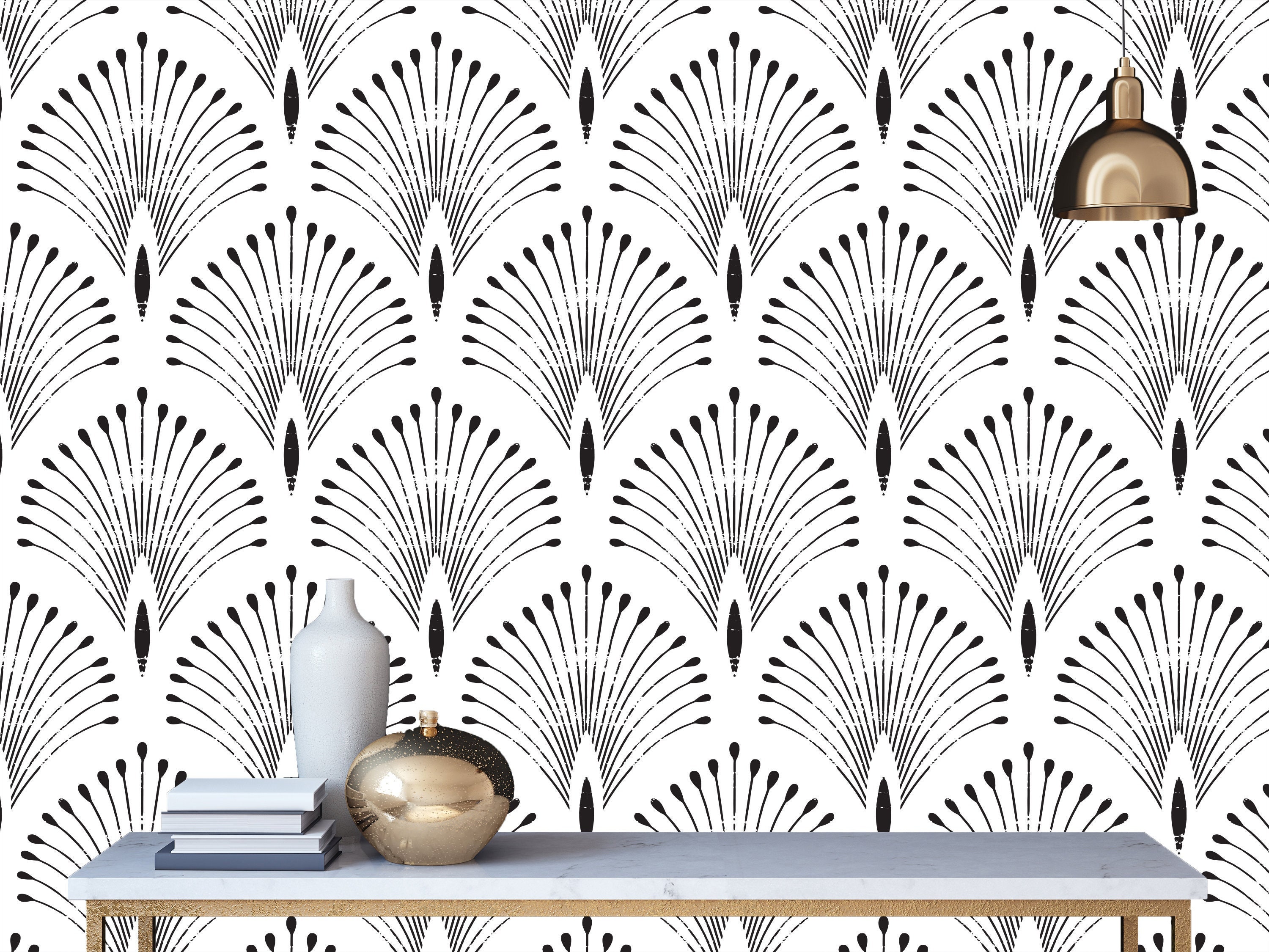 Art Deco Self Adhesive Modern Wallpaper Peel and Stick Fabric Etsy