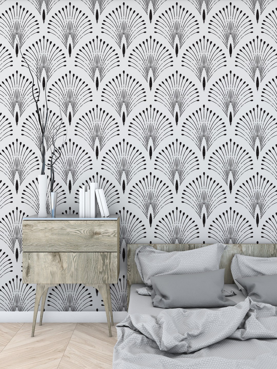Art Deco Self Adhesive Modern Wallpaper Peel and Stick Fabric Etsy