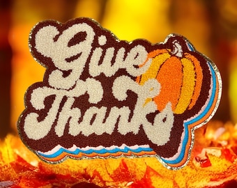 Thanksgiving Day Embroidered Chenille Iron On Patches! *FREE SHIPPING* (Item sizes in description)