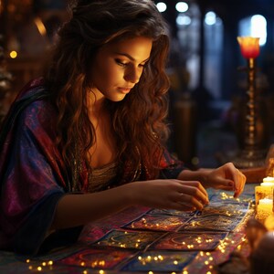 Adivino Ai Art Puzzle Tarot tarjeta oráculo dreamgirl sueño ambiente regalo para artlover obra maestra magia gitana actividad familiar tarjetas de rompecabezas