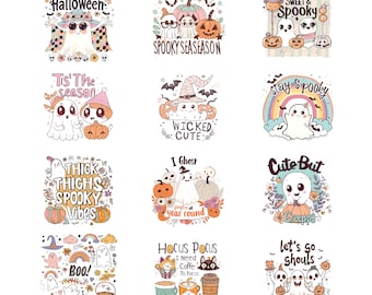 Retro Halloween Bundle PNG SVG, Halloween Vector, Ghost PNG svg, Pumpkin svg, Groovy Halloween, Halloween Designs Bundle