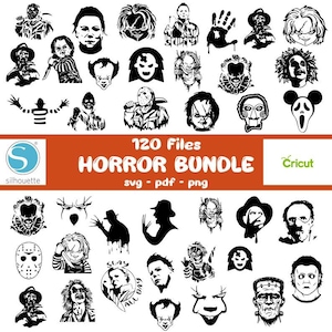 Pacchetto SVG horror, Personaggi horror SVG, Pacchetto Svg film horror, Halloween Horror SVG, horror in formato SVG, spaventoso SVG, bundle SVG di personaggi horror
