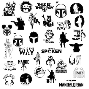 Star Wars SVG-bundel, The Mandalorian SVG, Star Wars Squad Goal SVG, Star Wars clipart, Star Wars Cut-bestanden, Mando Mandalorian SVG