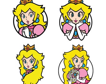 Princesa Peach Svg, Princesa Peach PNG, Princesa Png, Super Mario Svg, Princesa SVG, Super Mario, Mario Svg, Princesa Peach, Mario Bros SVG