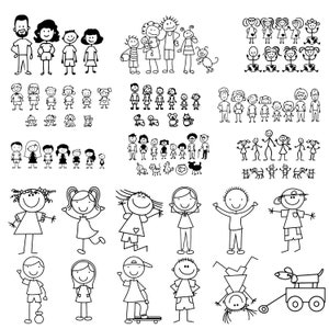Stick Family SVG Bundle Stick Family cut files Huge Pack of Stick Figure Svg Stick people family clip art Instant Download, family sticker
