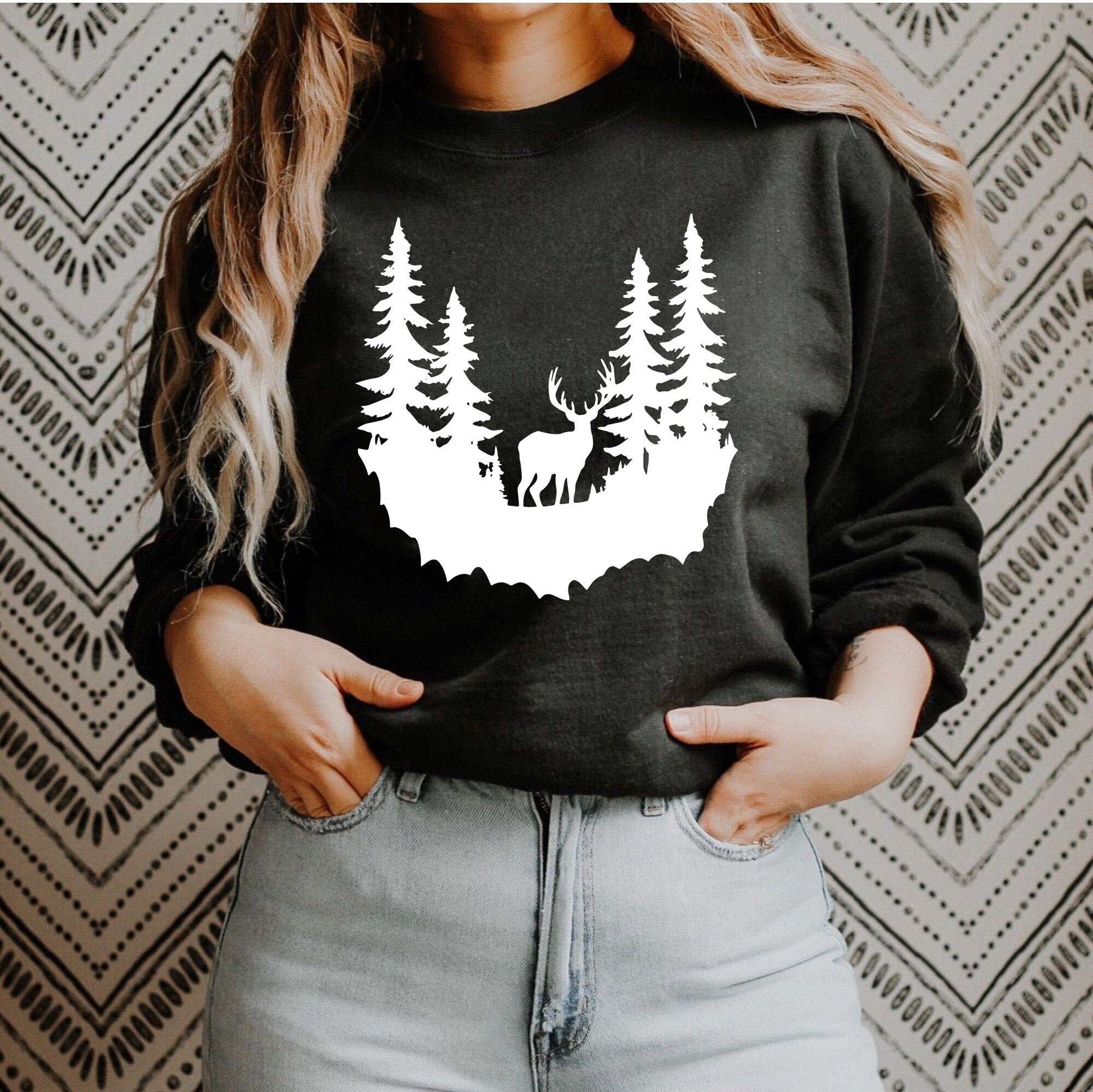 Deer in the Forest SVG, Deer Head Vector Svg Png, Deer in the Forest ...