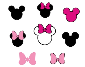 Pakiet SVG inspirowany Myszką Miki i Myszką Minnie | Koszulka Disneyland SVG | Plik SVG Disneyland Cricut | Zarys Myszki Miki i Myszki Minnie | Natychmiastowe pobranie