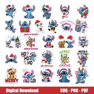 Christmas Stitch svg, Christmas cartoon svg, Stitch Clipart, Christmas bundle svg, Lilo and Stitch svg, cricut svg, Merry Stitchmas Svg