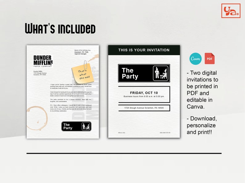 Editable the Office Birthday Party Invitation Office Invite Etsy