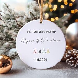 Our First Christmas Married Ornament - Newlywed Christmas Ornament - Personalized First Christmas