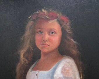 Custom Oil Portrait Painting, Children Portrait Commission on Canvas