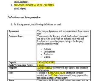 Lodger Agreement