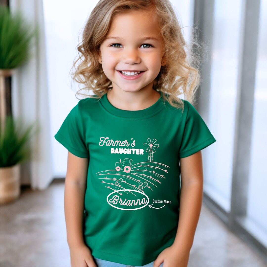 Farmer's Daughter Tee, Custom Name on Shirt, Toddler Farmer Girl, Gift Country Girl, Tshirt