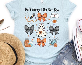 Nurse Shirt, Retro Ghost, Unisex Jersey Short Sleeve Tee, Pediatrics TShirt, Halloween CNA Tee, Hospital Staff Shirt, NP Shirt, Cute Medical