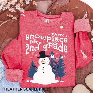 2nd Grade Crewneck Sweatshirt, Christmas Snowman Gift, Winter Shirt, Unisex Second Grade Teacher Sweater, Holiday Apparel