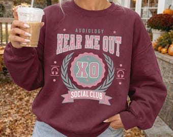 Audiology Sweatshirt, Audio Shirt, Ear Doctor Gift, ENT Office Apparel, Headphones Shirt, Hearing Aid Doctor Sweater