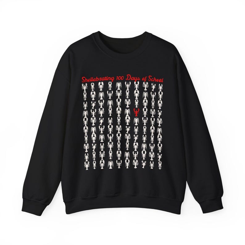 Fisherman Aesthetic 100 Days School Sweatshirt, Lobster Teacher Pullover, Cute Educator Appreciation Gift image 2