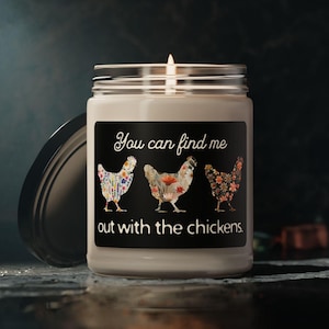 Farm Home Decor, Country Decor, Chicken Lady Gift, Chickens Candle, Farmers Daughter Gift, Country Girl Gift, Farm Girl Candle, Chicken Gift