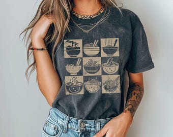 Ramen Lover T-Shirt, Foodie Tee, Unisex Garment-Dyed Ramen Shirt, Food Gift, Foodie Apparel, Noodles TShirt