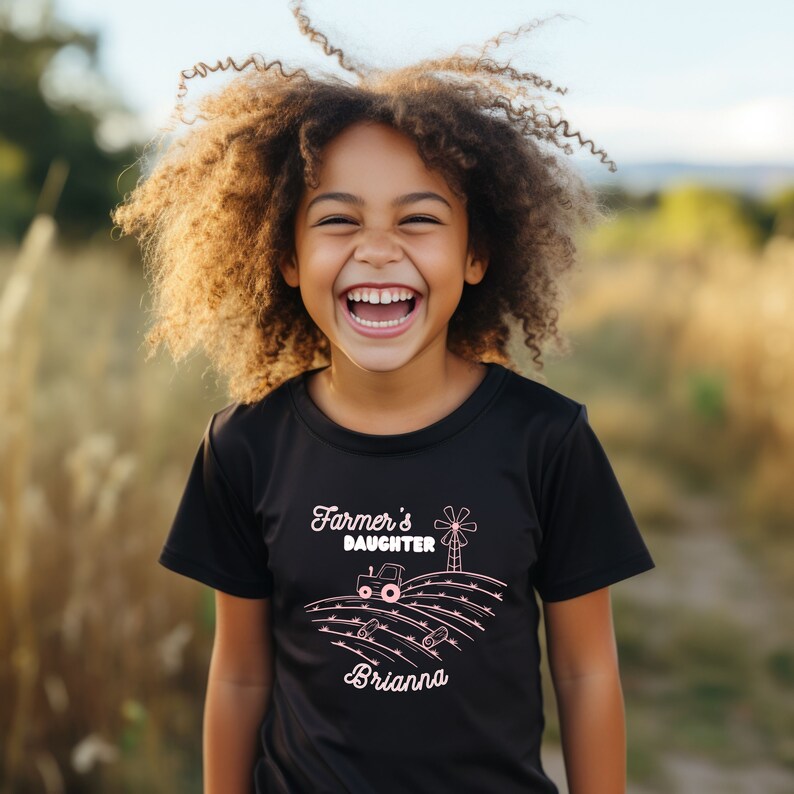 Farmer's Daughter Tee, Custom Name on Shirt, Toddler Farmer Girl, Gift Country Girl, Tshirt
