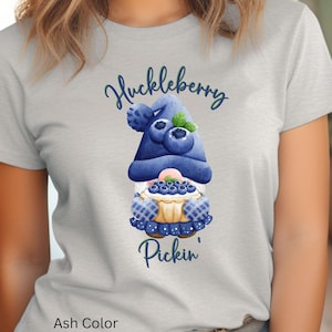 Huckleberry picking, huckleberry shirt, huckleberry jam, gift for mom, gift for grandma, gnome huckleberries, gift for baker