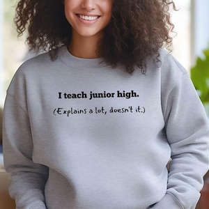 Teacher gift, teacher shirt, junior high, funny tweet, fun junior high shirt, education tshirt, explains a lot