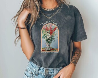 Claude Monet Art Lover Unisex T-shirt, Monet Print Tee, Fine Art Teacher Gift, Artist Shirt, Artistic Tee, Claude Monet Print Shirt