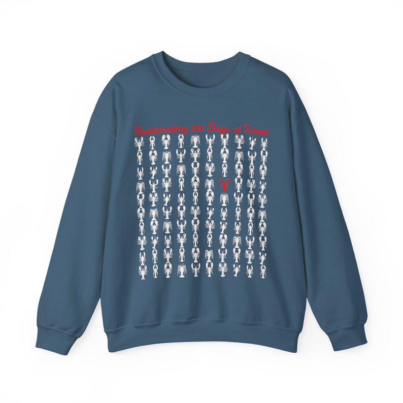 Fisherman Aesthetic 100 Days School Sweatshirt, Lobster Teacher Pullover, Cute Educator Appreciation Gift image 4