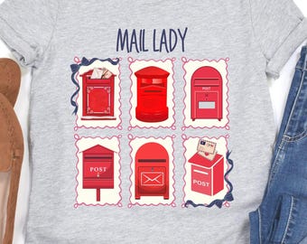 Mail Lady Tee, Postal Worker Shirt, Post Office Gift, Cute Mail Carrier Shirt, Mail Delivery T-Shirt, Woman Postal Worker Shirt, Mailbox Tee