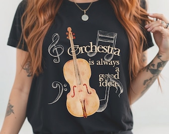 Orchestra shirt, music teacher shirt, cello shirt, violin shirt, gift for music lover, composer gift idea, music director, orchestra leader