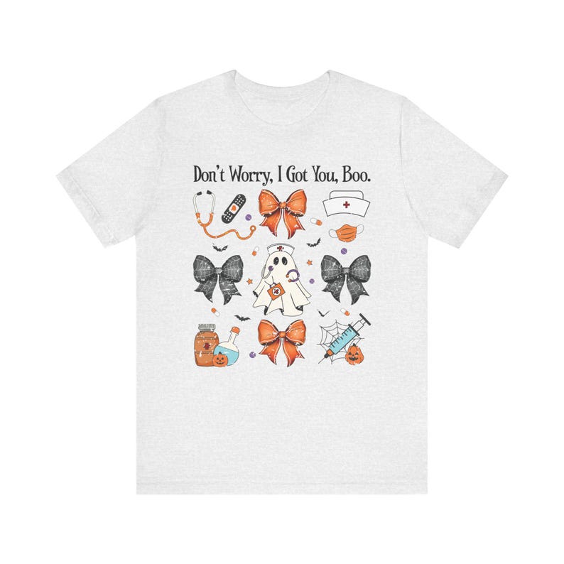 Nurse Shirt, Retro Ghost, Unisex Jersey Short Sleeve Tee, Pediatrics TShirt, Halloween CNA Tee, Hospital Staff Shirt, NP Shirt, Cute Medical image 3