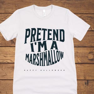 Cheap Halloween costume, easy costume, so that you don't have to worry about Halloween costumes this year, marshmallow, funny Halloween tee