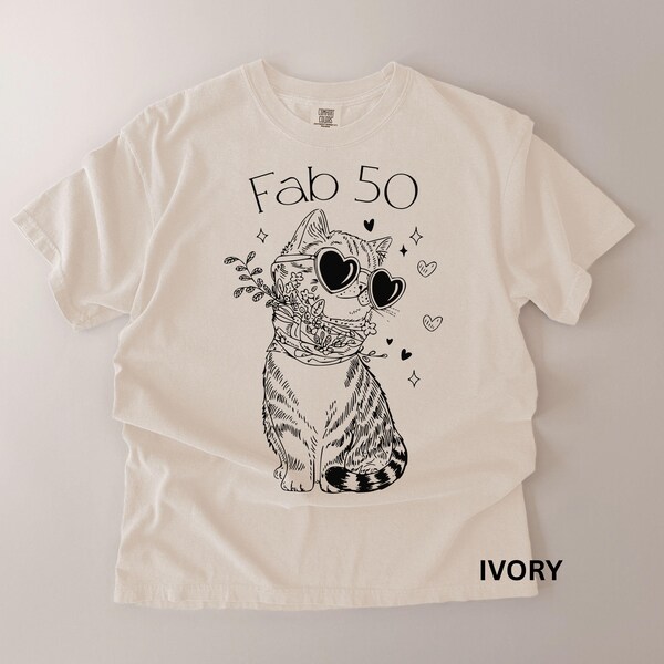 50 Years Old Shirt, 50th Birthday Party Tee, Woman TShirt, Celebration T-Shirt, Fifty Years Tee, Fab 50 Shirt