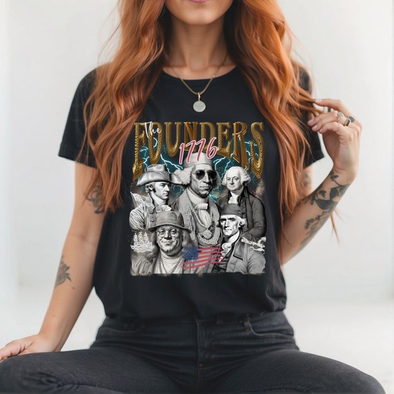 Bootleg rap shirt, Fourth of July shirt for rodeo parade shirt in July Founding fathers tee 1776 shirt July 4th tee patriotic USA shirt