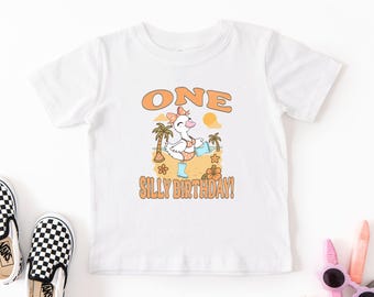 One Silly Goose Shirt, Silly Goose Birthday TShirt, First Birthday Tee, 1st Bday T-Shirt, Toddler Birthday Shirt, Trending Birthday Shirts