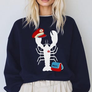 Sudadera unisex de cartero, camiseta con estampado de langosta y estilo pescador, jersey de cartero, jersey de cartero para oficina de correos