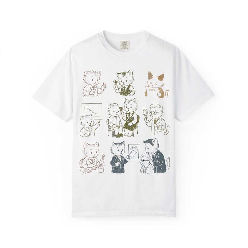 Audiologist Shirt, Ear Doctor TShirt, Vintage Style Tee, Audiology T-Shirt, Gift for Hearing Aid Doctor, Animal Lover Tee, Trending Shirts afbeelding 2