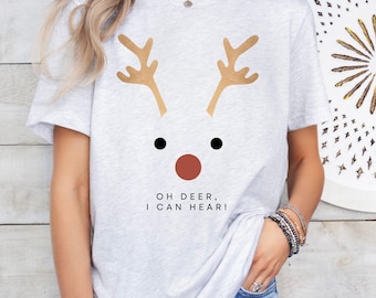 Hearing Loss Christmas Shirt, Audiologist Tee, ENT Office Apparel, Dispenser Gift, Cochlear Implants, Audiology Office, Hearing Aids Tee