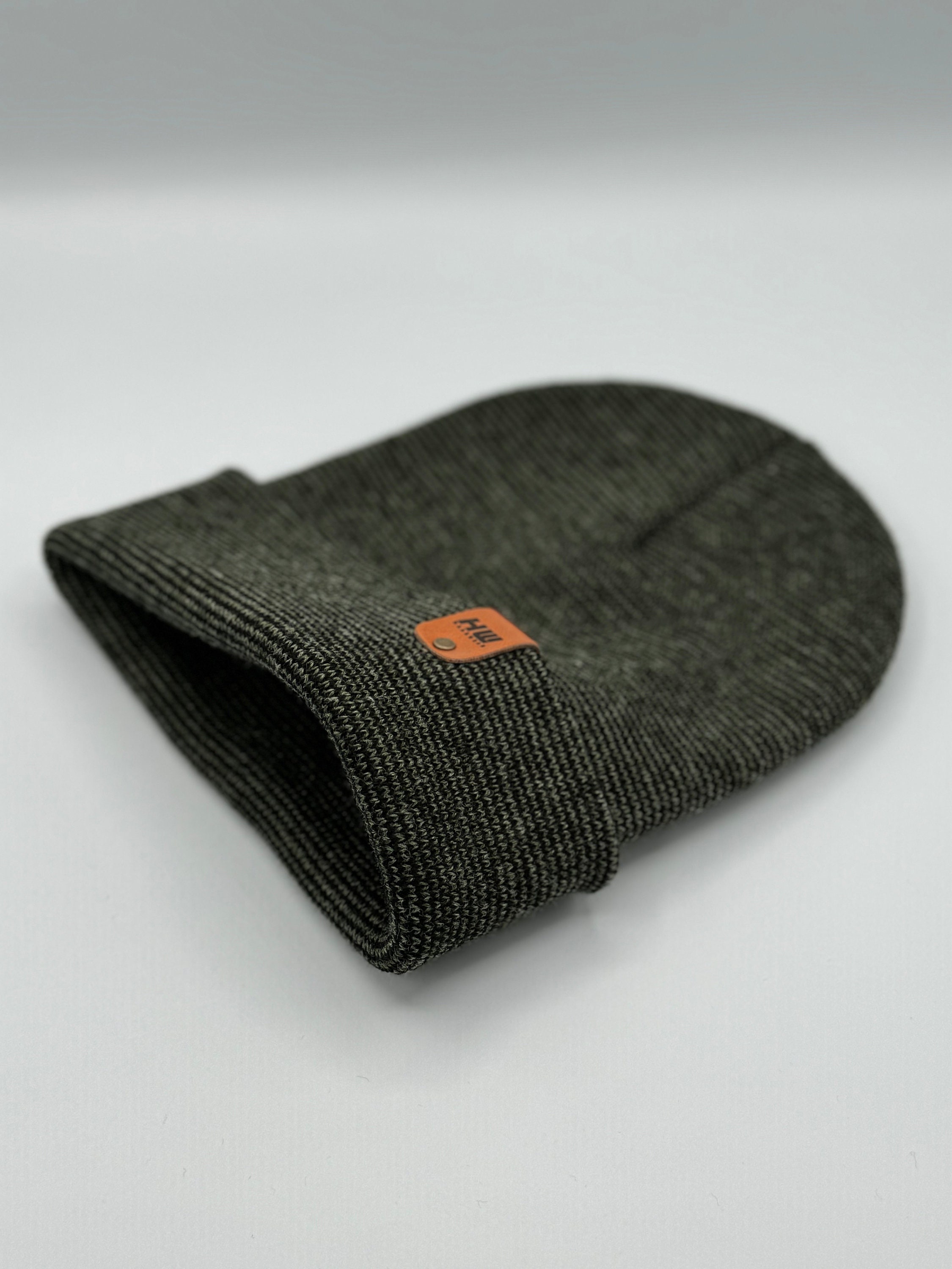 HW6118 HAAKWEAR Traditional Fusion Cuffed Beanie - Green/Black, Made in USA, Cleveland Ohio- Trendy Beanie