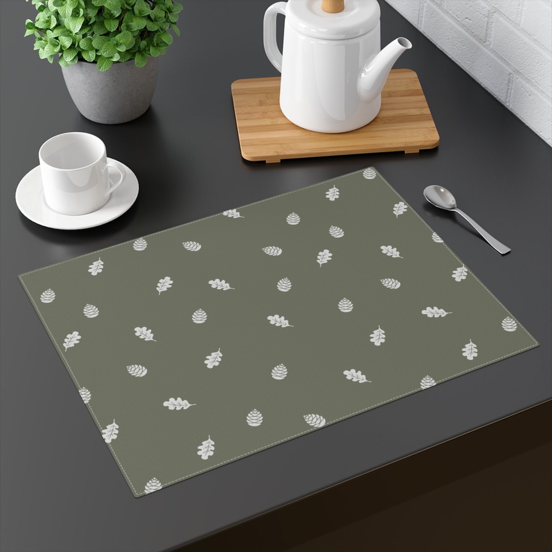 Sage Green Placemat 1 Pc Autumn Leaves Placemat Sage Green Etsy