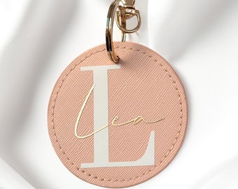 Schlüsselanhänger personalisiert mit Name | Initial Keychain Anhänger mit Text | Geschenkidee Brautjungfern Freundin Geburtstagsgeschenk