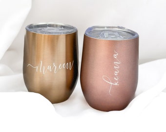 THERMAL CUP personalized with name | Gift JGA bridesmaids | Maid of honor ask bride | Hen party cup wine sparkling wine 350ml