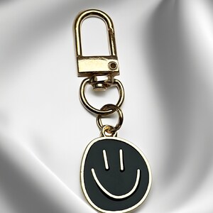 Smiley Schlüsselanhänger mini Keychain Tasche Anhänger Geschenk Beste Freundin Geburtstag Kleinigkeit JGA Geschenk Brautjungfern Schwarz