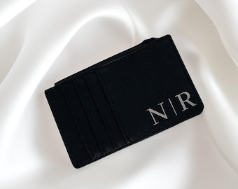 CARTERA con nombre regalo personalizado para Navidad con iniciales papá abuelo esposo cumpleaños cartera tarjetero