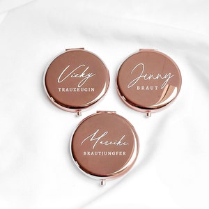 MIRROR personalized with name | Gift bridesmaids JGA girlfriend maid of honor ask | Pocket mirror rose gold gold gift henna evening