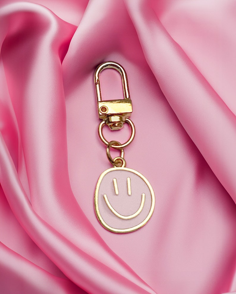 Smiley Keychain in pink Kleinigkeit Geschenk Freundin