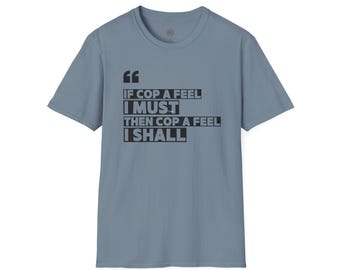 Kup koszulkę z zabawnym humorem Cop a Feel, zabawny cytat, odzież codzienna, koszulka unisex, miłość w spektrum