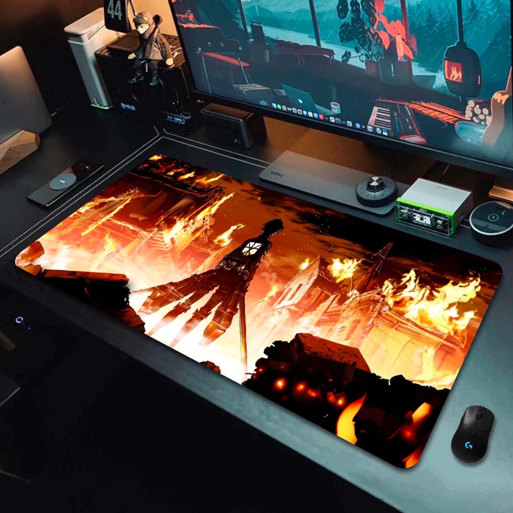 Shingeki No Kyojin Attack On Titan Mikasa Eren Armin Anime Gaming Mouse Pad  : : Informática